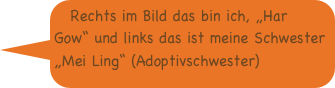 Rechts im Bild das bin ich, „Har Gow“ und links das ist meine Schwester „Mei Ling“ (Adoptivschwester)
